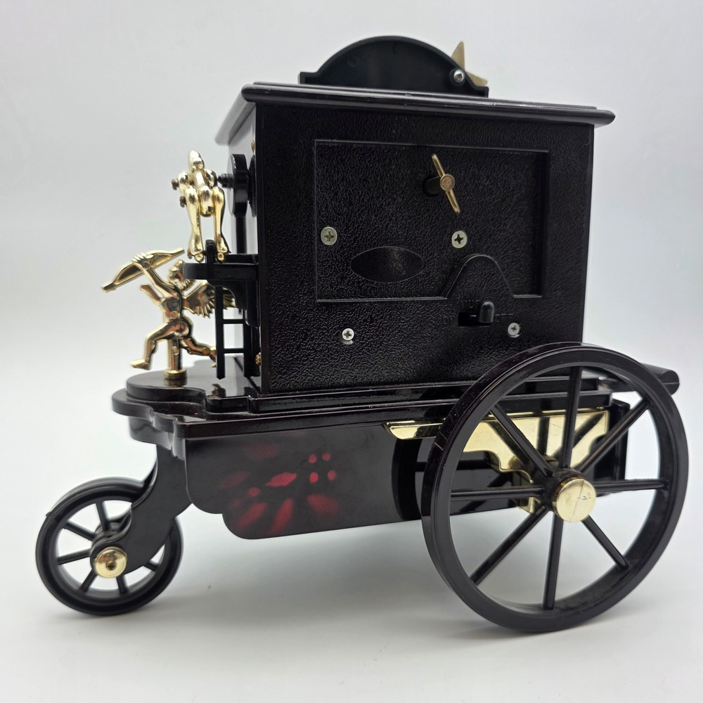Pierrot Stranger Organ Music Box Vintage Carriage Jewelry Box Black Red 8.5in - Picture 3 of 7